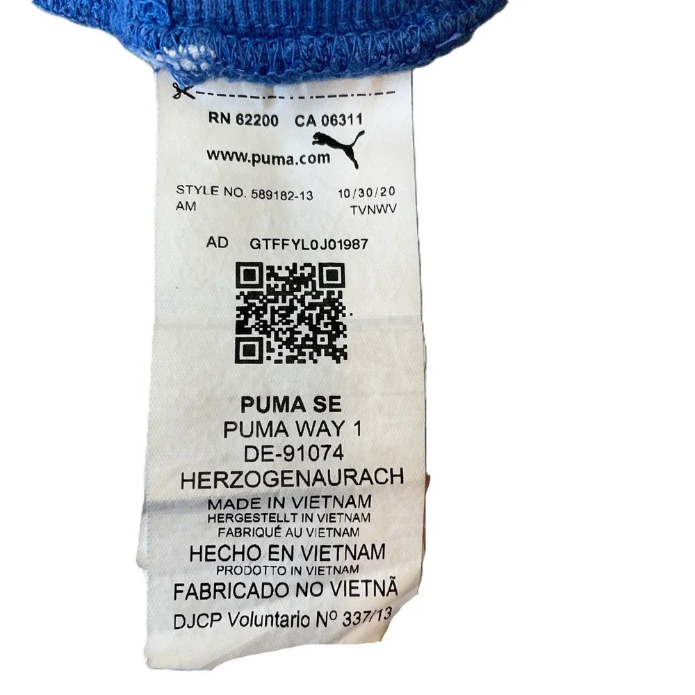 Puma Men's Blue & White‎ Logo Athletic Shorts Training Gym Activewear Medium